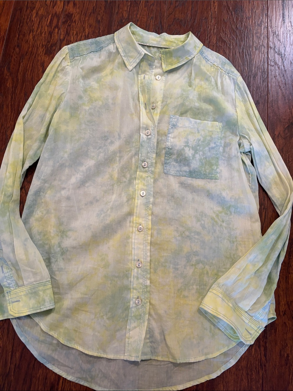 Pilcro and the Letterpress tie dye button down shirt